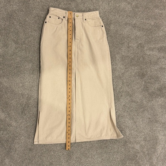 Still Here Panama Jean Denim Midi Skirt in Cream size 27 EUC - Picture 13 of 16